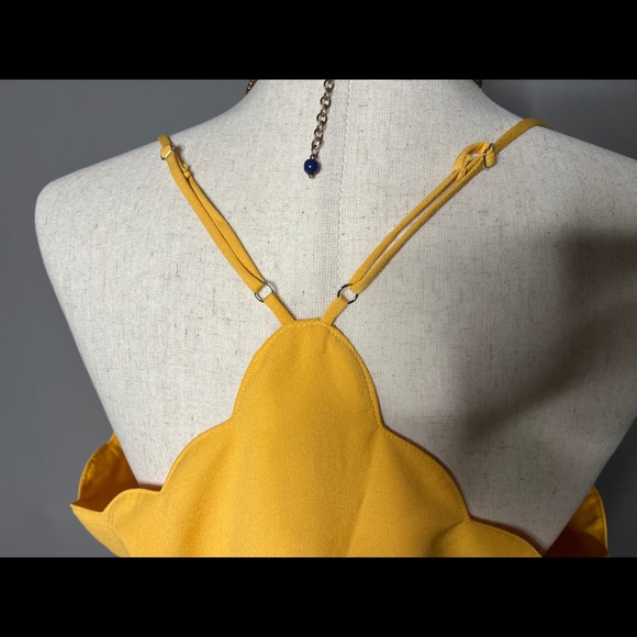 J.Crew Women's Scalloped Crepe Cami size 12 Yellow - Picture 2 of 8